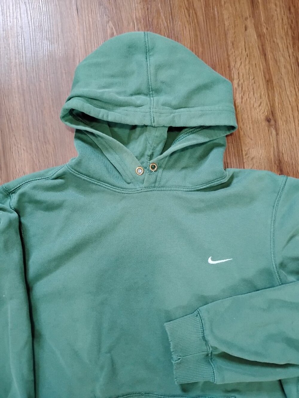 Vintage Y2K Nike Small Swoosh Hoodie Sweatshirt Green
